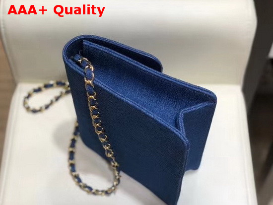 Chanel Flap Wallet On Chain Blue Denim Replica