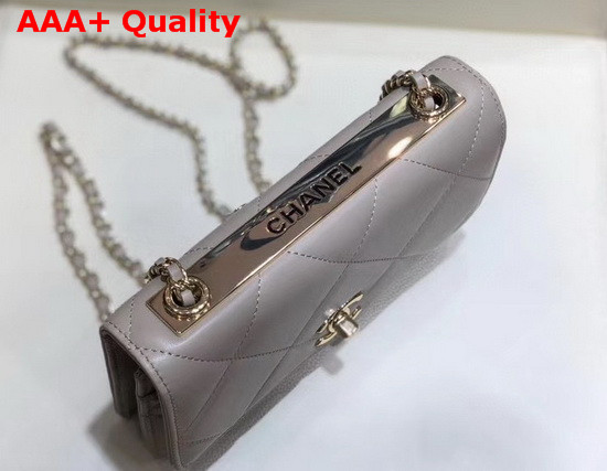 Chanel Flap Wallet On Chain Light Grey Lambskin Replica