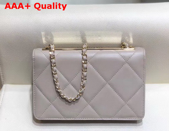 Chanel Flap Wallet On Chain Light Grey Lambskin Replica