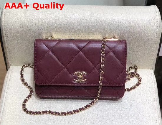 Chanel Flap Wallet On Chain Wine Lambskin Replica