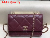 Chanel Flap Wallet On Chain Wine Lambskin Replica