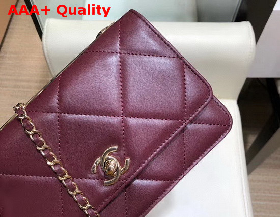 Chanel Flap Wallet On Chain Wine Lambskin Replica