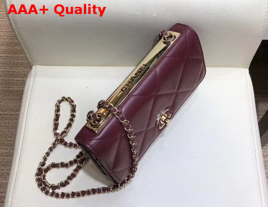 Chanel Flap Wallet On Chain Wine Lambskin Replica