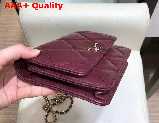 Chanel Flap Wallet On Chain Wine Lambskin Replica