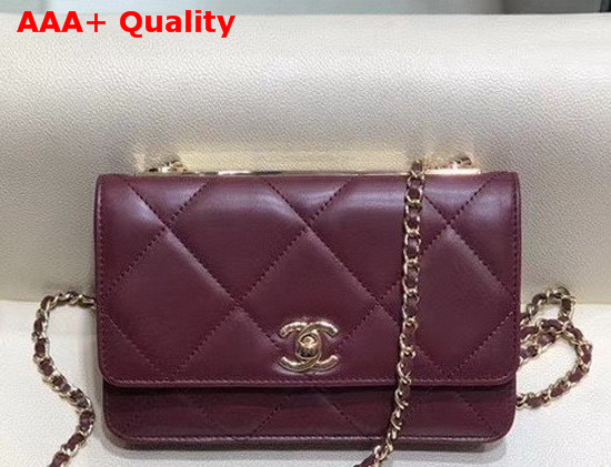 Chanel Flap Wallet On Chain Wine Lambskin Replica