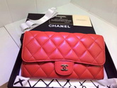 Chanel Flap Wallet Red Lambskin for Sale