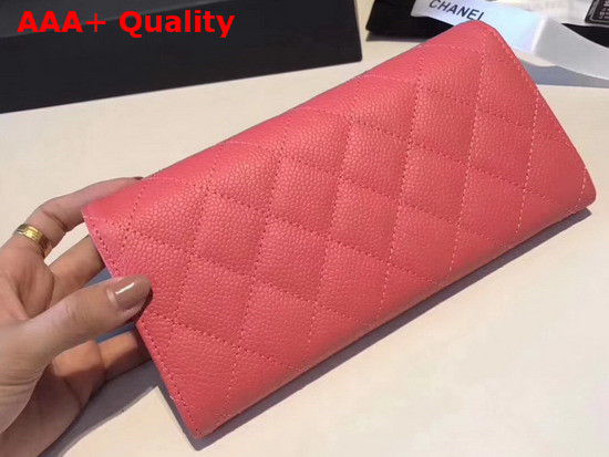 Chanel Flap Wallet in Light Pink Grained Calfskin Replica