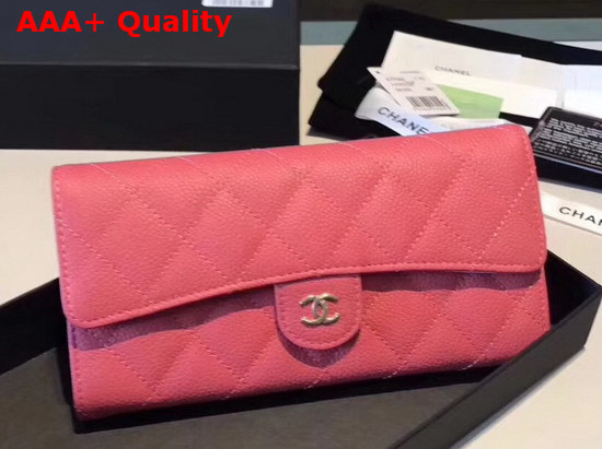 Chanel Flap Wallet in Light Pink Grained Calfskin Replica