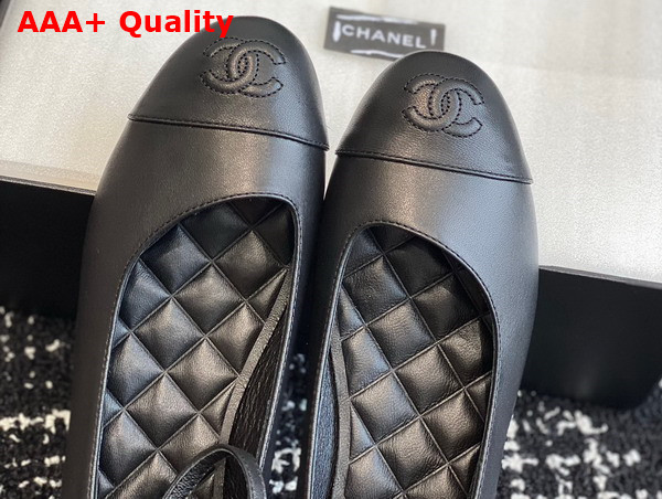 Chanel Flat Pump in Black Lambskin Replica