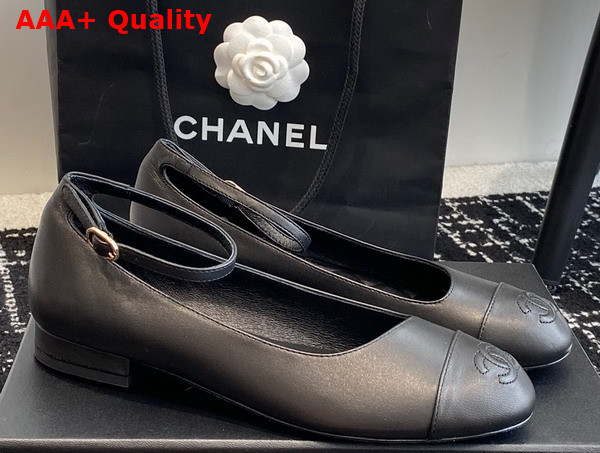 Chanel Flat Pump in Black Lambskin Replica