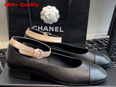 Chanel Flat Pump in Black and Pink Lambskin Replica