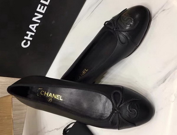 Chanel Flats Black Calfskin