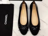 Chanel Flats Black Patent Calfskin