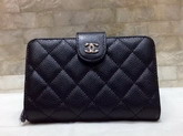 Chanel French Purse in Black Grained Calfskin