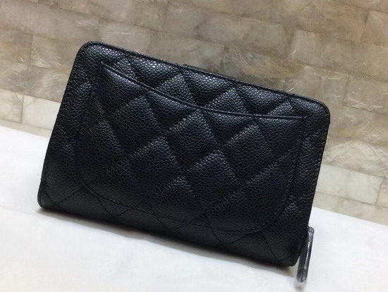 Chanel French Purse in Black Grained Calfskin