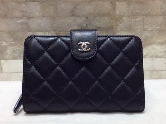 Chanel French Purse in Black Lambskin