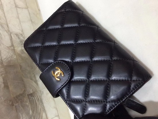 Chanel French Purse in Black Lambskin