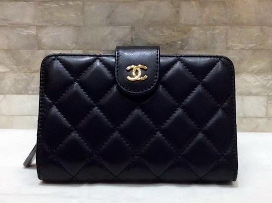 Chanel French Purse in Black Lambskin