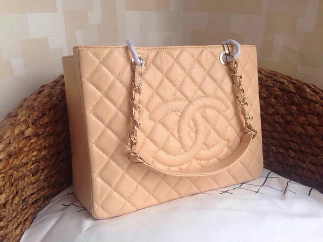 Chanel GST Shopping Tote Apricot Caviar for Sale