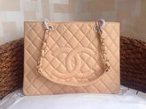 Chanel GST Shopping Tote Apricot Caviar for Sale