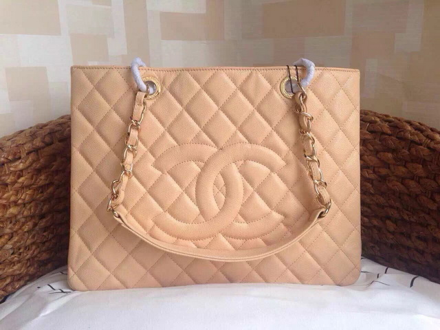 Chanel GST Shopping Tote Apricot Caviar for Sale