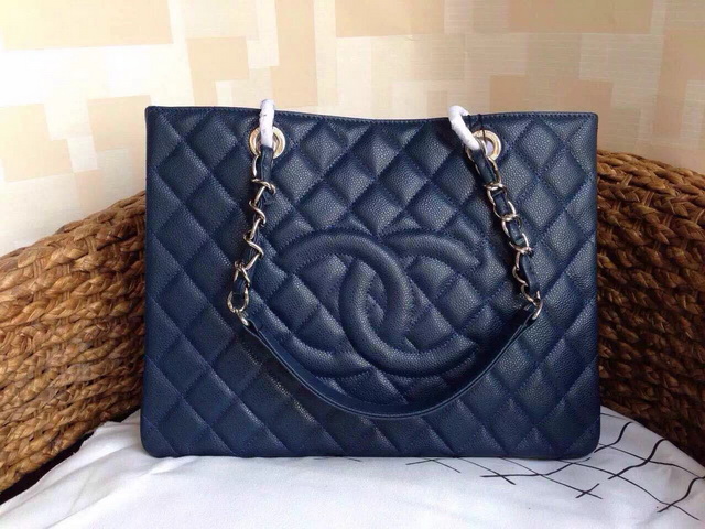 Chanel GST Shopping Tote Navy Blue Caviar for Sale