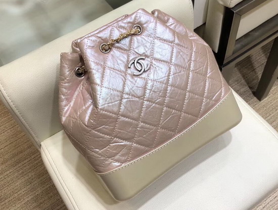 Chanel Gabrielle Backpack Iridescent Aged Calfskin Light Pink A94502