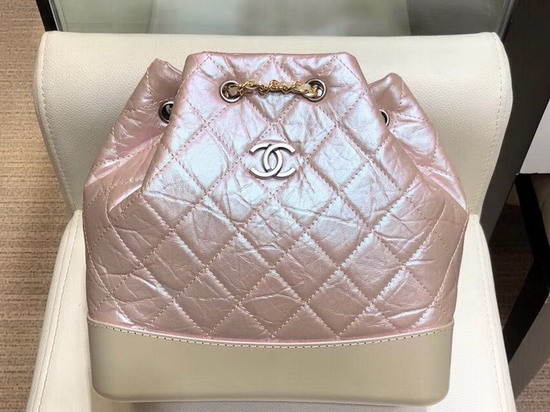 Chanel Gabrielle Backpack Iridescent Aged Calfskin Light Pink A94502