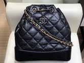 Chanel Gabrielle Backpack in Black Aged Calfskin A94502