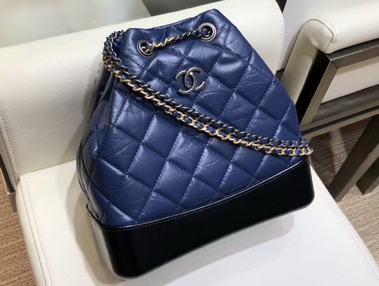 Chanel Gabrielle Backpack in Navy Blue Aged Calfskin A94502