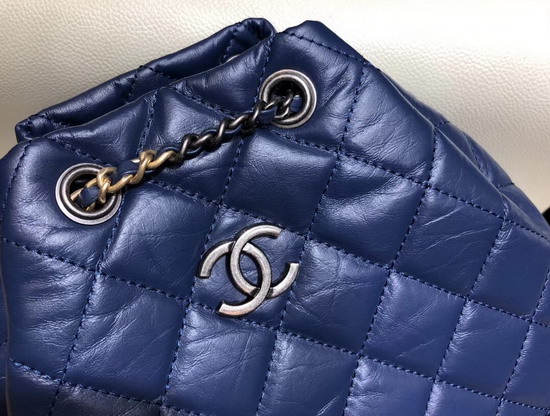 Chanel Gabrielle Backpack in Navy Blue Aged Calfskin A94502