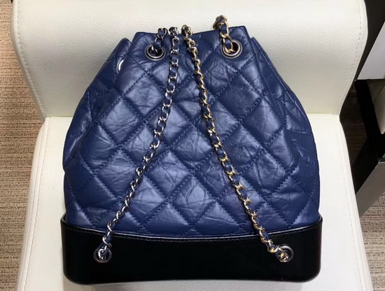 Chanel Gabrielle Backpack in Navy Blue Aged Calfskin A94502