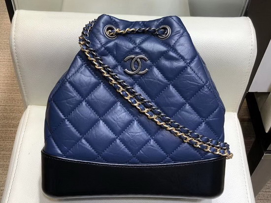 Chanel Gabrielle Backpack in Navy Blue Aged Calfskin A94502