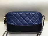 Chanel Gabrielle Clutch with Chain Aged Calfskin Smooth Calfskin Silver Tone and Gold Tone Metal Navy Blue and Black A94505