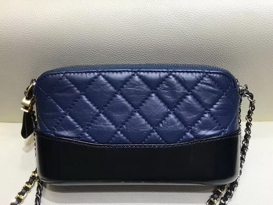 Chanel Gabrielle Clutch with Chain Aged Calfskin Smooth Calfskin Silver Tone and Gold Tone Metal Navy Blue and Black A94505