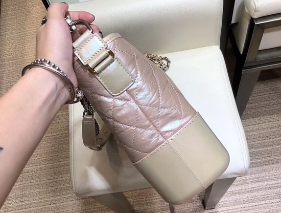 Chanel Gabrielle Hobo Bag Iridescent Aged Calfskin Light Pink A93824