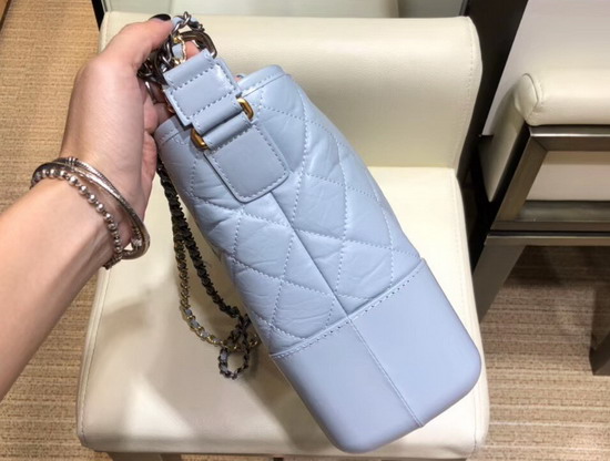 Chanel Gabrielle Hobo Bag Light Blue Aged Calfskin and Smooth Calfskin A93824