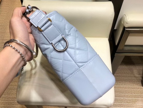 Chanel Gabrielle Hobo Bag Light Blue Aged Calfskin and Smooth Calfskin A93824