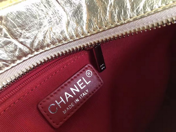 Chanel Gabrielle Hobo Bag Metallic Gold Crumpled Calfskin For Sale