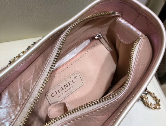 Chanel Gabrielle Small Hobo Bag Iridescent Aged Calfskin Light Pink A91810