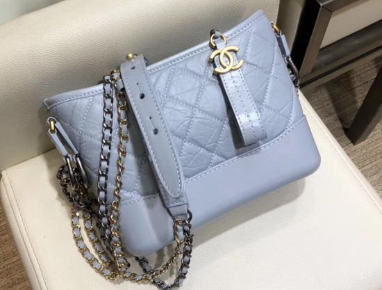 Chanel Gabrielle Small Hobo Bag Light Blue Aged Calfskin A91810