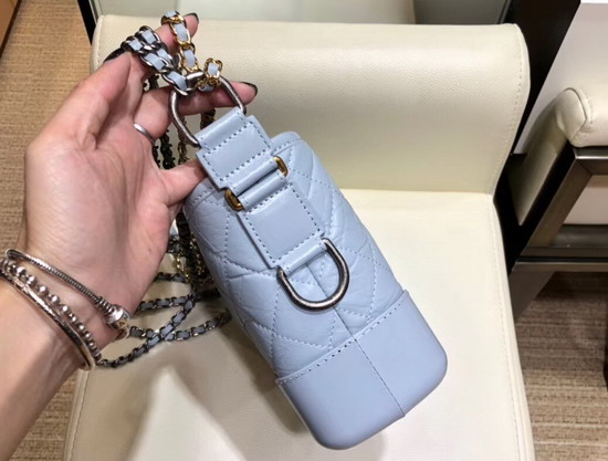 Chanel Gabrielle Small Hobo Bag Light Blue Aged Calfskin A91810