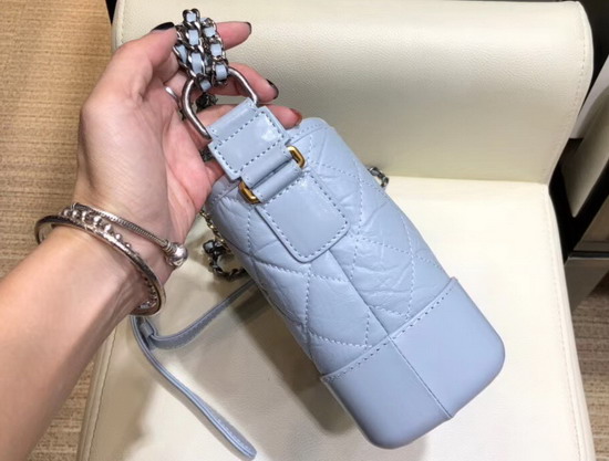 Chanel Gabrielle Small Hobo Bag Light Blue Aged Calfskin A91810