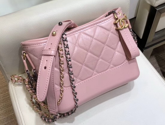 Chanel Gabrielle Small Hobo Bag Light Pink Aged Calfskin A91810