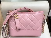 Chanel Gabrielle Small Hobo Bag Light Pink Aged Calfskin A91810