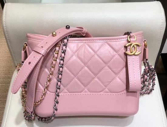 Chanel Gabrielle Small Hobo Bag Light Pink Aged Calfskin A91810