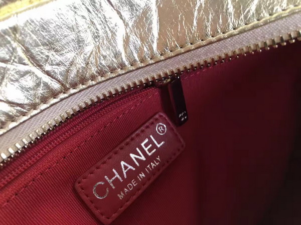 Chanel Gabrielle Small Hobo Bag Metallic Gold Crumpled Calfskin For Sale