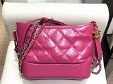 Chanel Gabrielle Small Hobo Bag in Pink Aged Calfskin and Smooth Calfskin Silver Tone and Gold Tone Metal