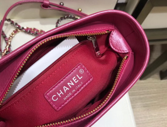 Chanel Gabrielle Small Hobo Bag in Pink Aged Calfskin and Smooth Calfskin Silver Tone and Gold Tone Metal