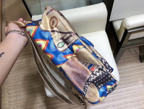 Chanel Graffiti Backpack in Multicolor Cotton AS0867